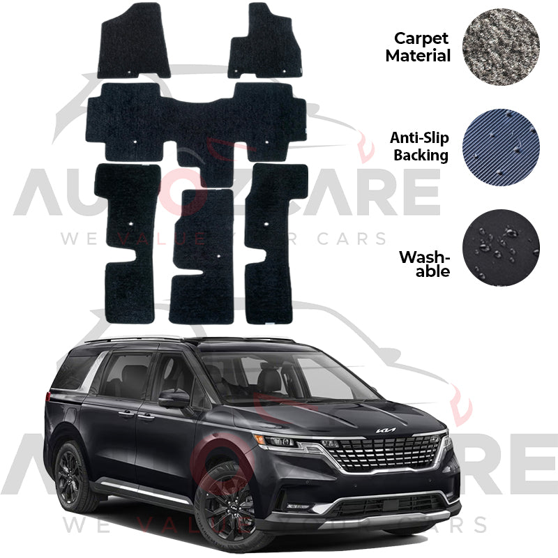 Kia Carnival Fitting Carpet Floor Mat 6PCS - Model 2021-2025