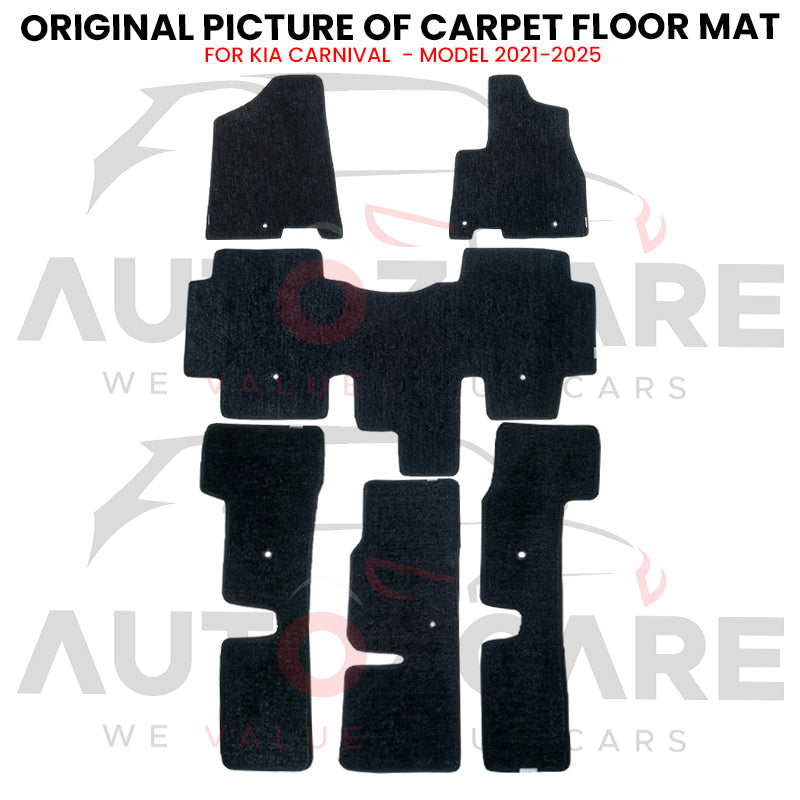 Kia Carnival Fitting Carpet Floor Mat 6PCS - Model 2021-2025