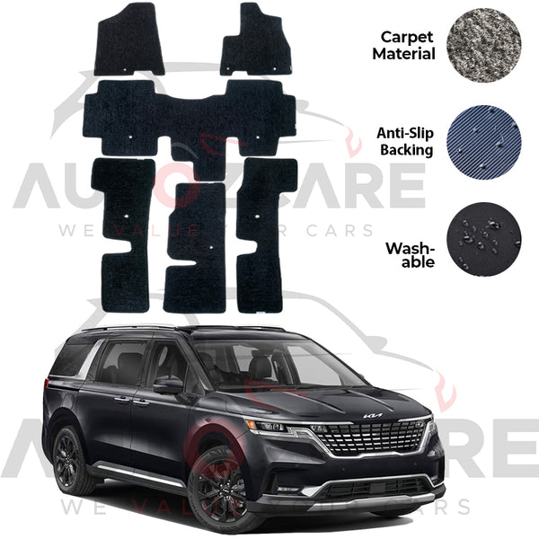 Kia Carnival Fitting Carpet Floor Mat 6PCS - Model 2021-2025