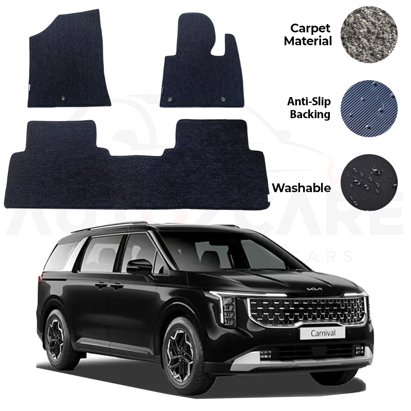 Kia Grand Carnival Fitting Carpet Floor Mat 6PCS - Model 2021-2024