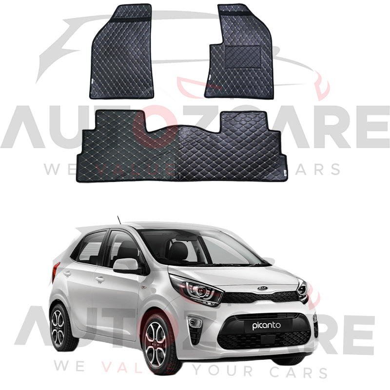 Kia Picanto Floor Mats (Flat Style) 3PCS - Model 2019-2025