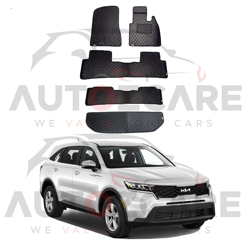 Kia Sorento 7D Floor Mat ( Flat Style ) 5PCS - Model 2021-2024