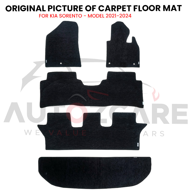 Kia Sorento Fitting Carpet Floor Mat 5PCS - Model 2021-2024