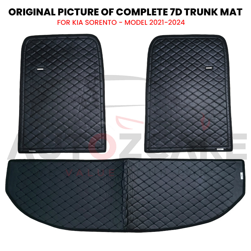 Kia Sorento Custom Car Complete 7D Cabine Mat | Complete 7d Trunk Room Mat - Model 2021-2024