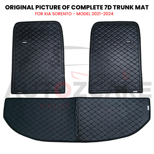 Kia Sorento Custom Car Complete 7D Cabine Mat | Complete 7d Trunk Room Mat - Model 2021-2024