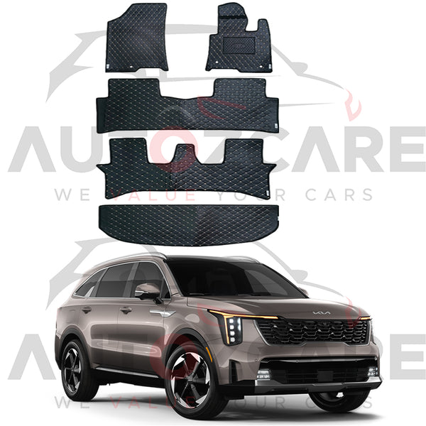 Kia Sorento 7D Floor Mat ( Flat Style ) 5PCS - Model 2025