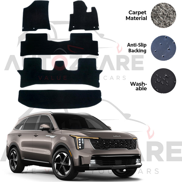 Kia Sorento Fitting Carpet Floor Mat 5PCS - Model 2025