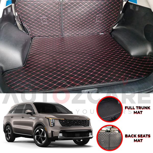 Kia Sorento Custom Car Complete 7D Cabine Mat | Complete 7d Trunk Room Mat - Model 2025
