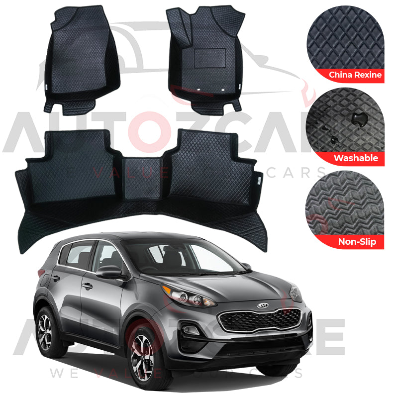 Kia Sportage China Rexine Floor Mat (Tray Style) 3PCS - Model 2019-2024