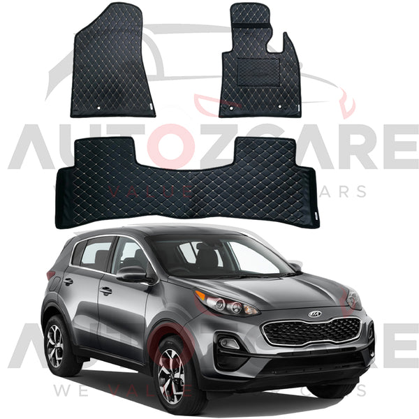 Kia Sportage 7D Floor Mats (Flat Style) 3PCS - Model 2019-2024