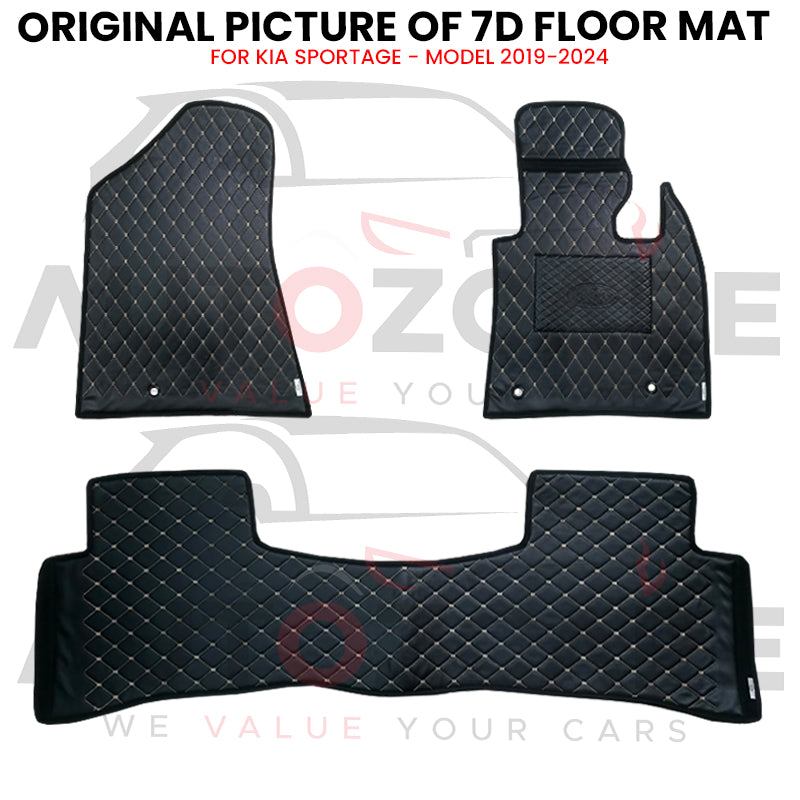 Kia Sportage 7D Floor Mats (Flat Style) 3PCS - Model 2019-2024
