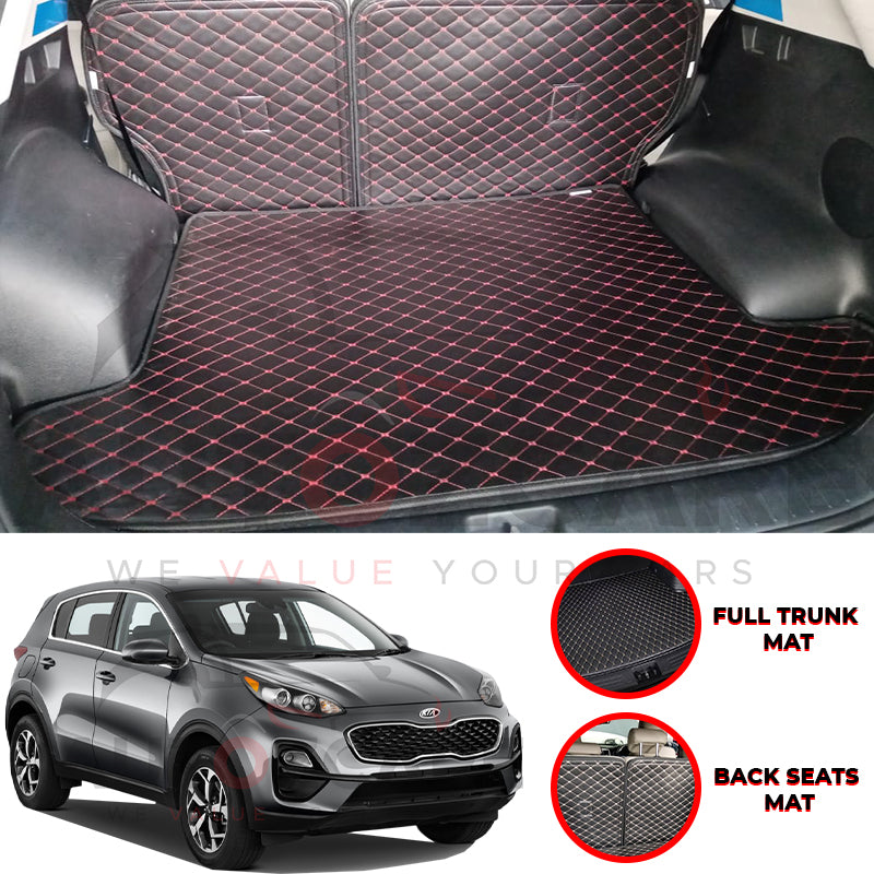 Kia Sportage Custom Car Complete 7D Cabine Mat | Complete 7d Trunk Room Mat- Model 2019-2024