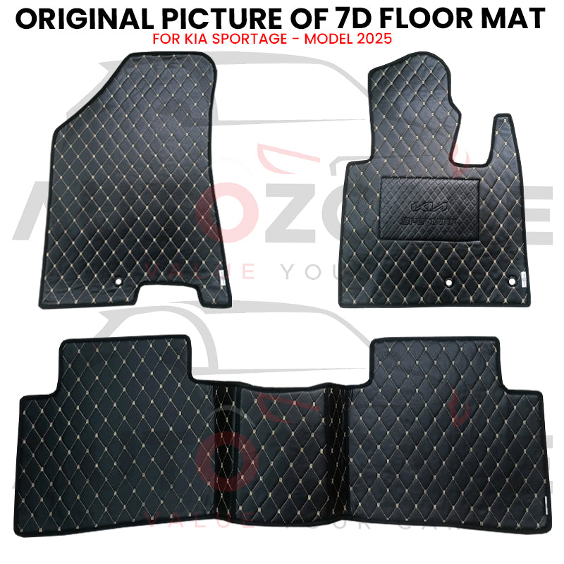Kia Sportage 7D Floor Mats (Flat Style) 3PCS - Model 2025