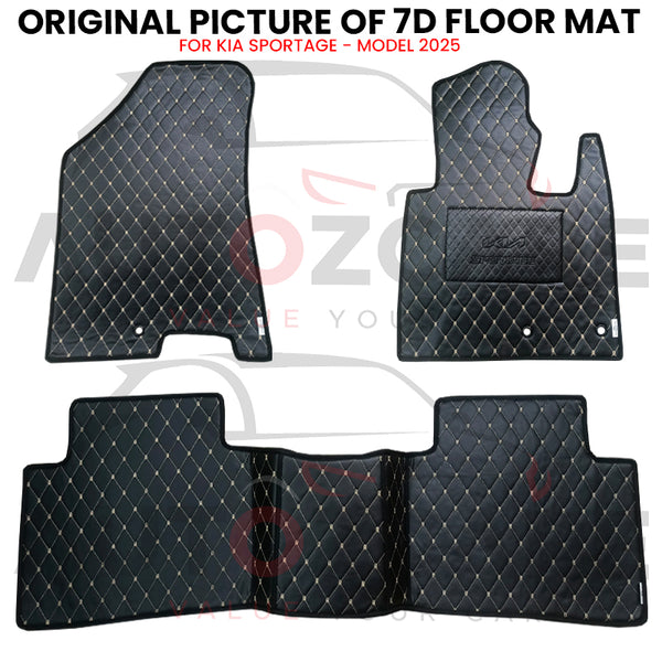 Kia Sportage 7D Floor Mats (Flat Style) 3PCS - Model 2025
