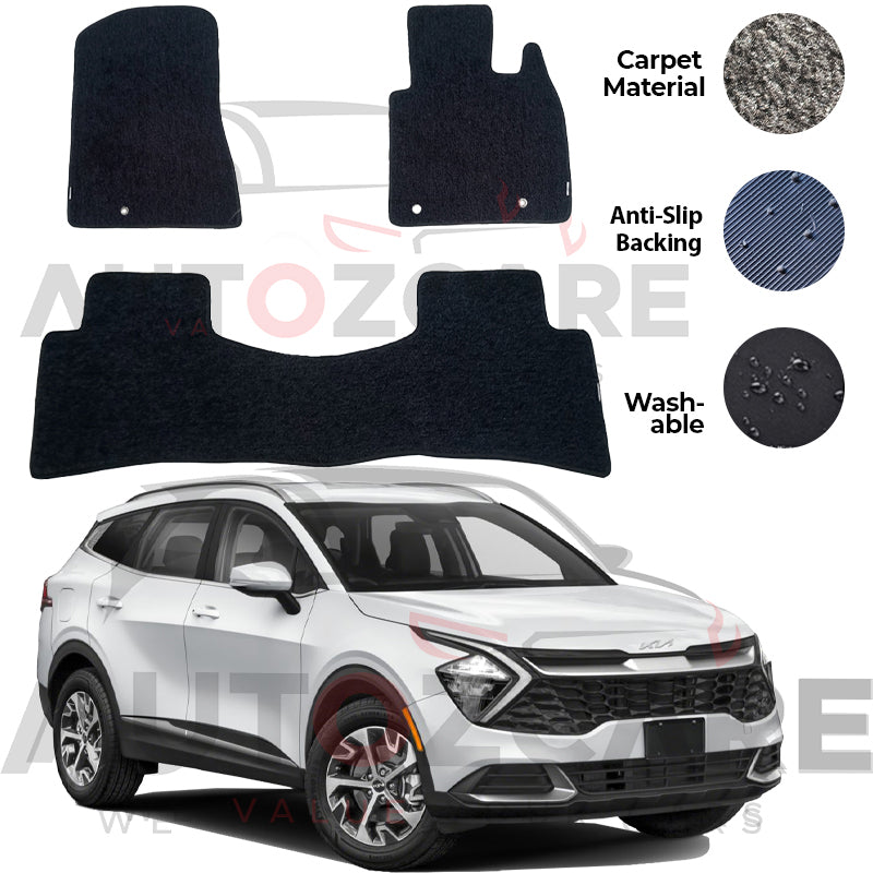 Kia Sportage Fitting Carpet Floor Mat 3PCS - Model 2025
