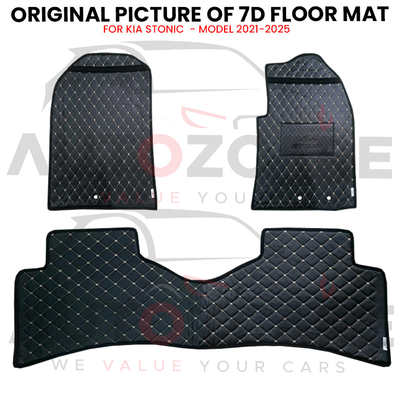 Kia Stonic 7D Flat Style Floor Mat (Flat Style) 3PCS - Model 2021-2025