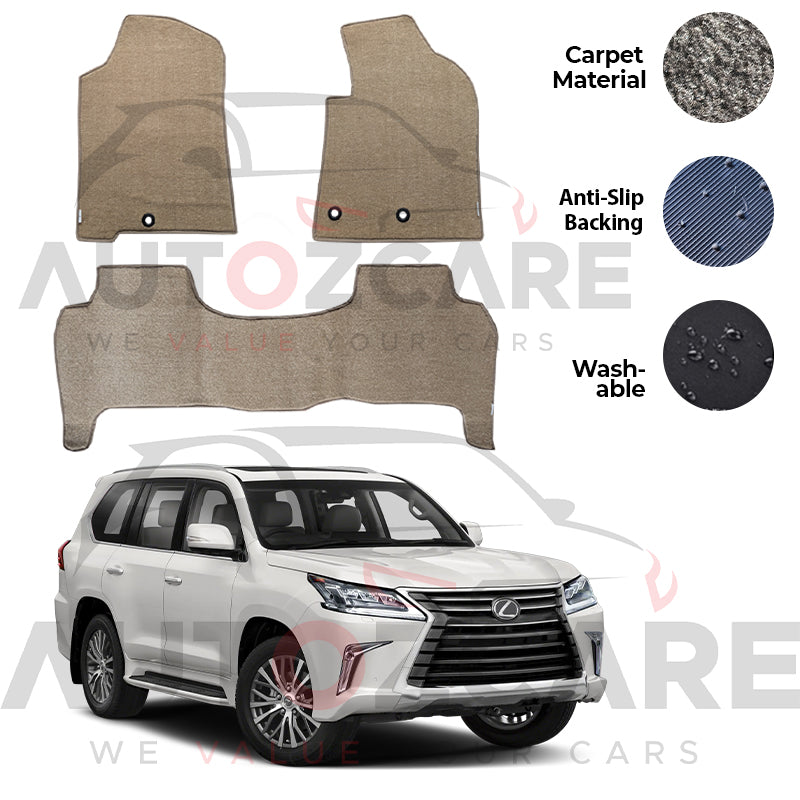 Lexus LX 570 Genuine Fitting Carpet Floor Mat 3PCS - Model 2007-2021