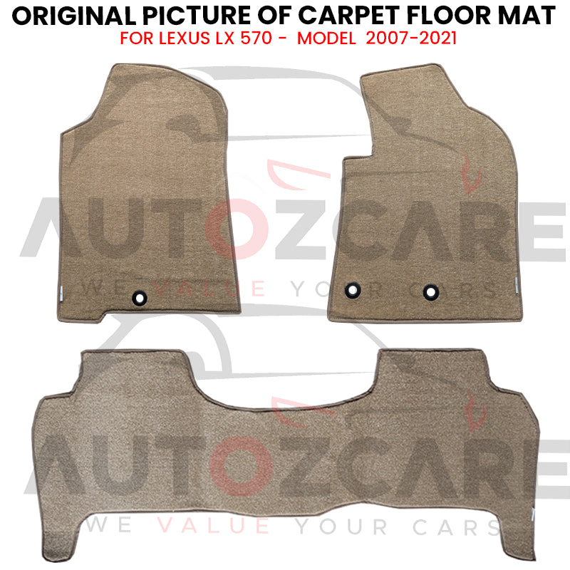 Lexus LX 570 Genuine Fitting Carpet Floor Mat 3PCS - Model 2007-2021