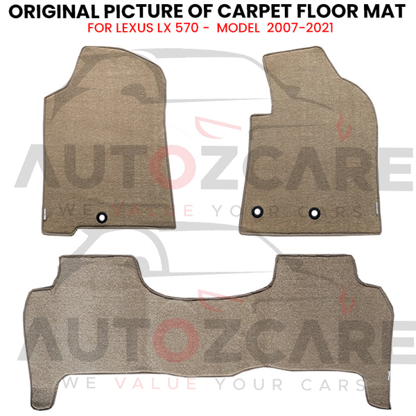 Lexus LX 570 Genuine Fitting Carpet Floor Mat 3PCS - Model 2007-2021