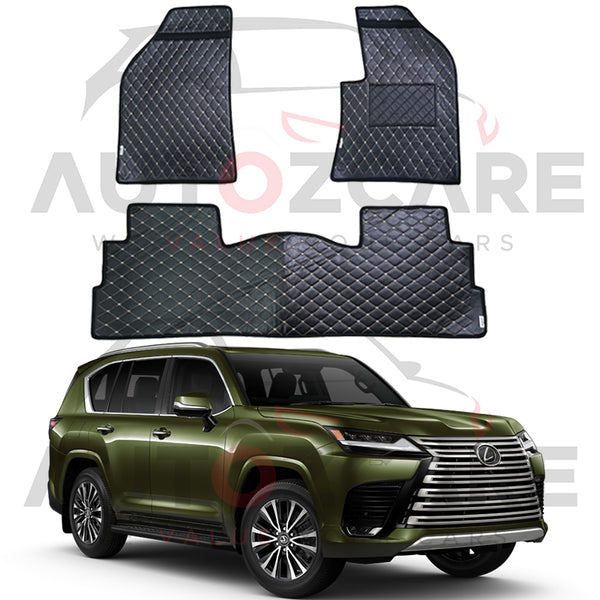 Lexus LX 600 7D Floor Mat (Flat Style) 6PCS - Model 2021-2025
