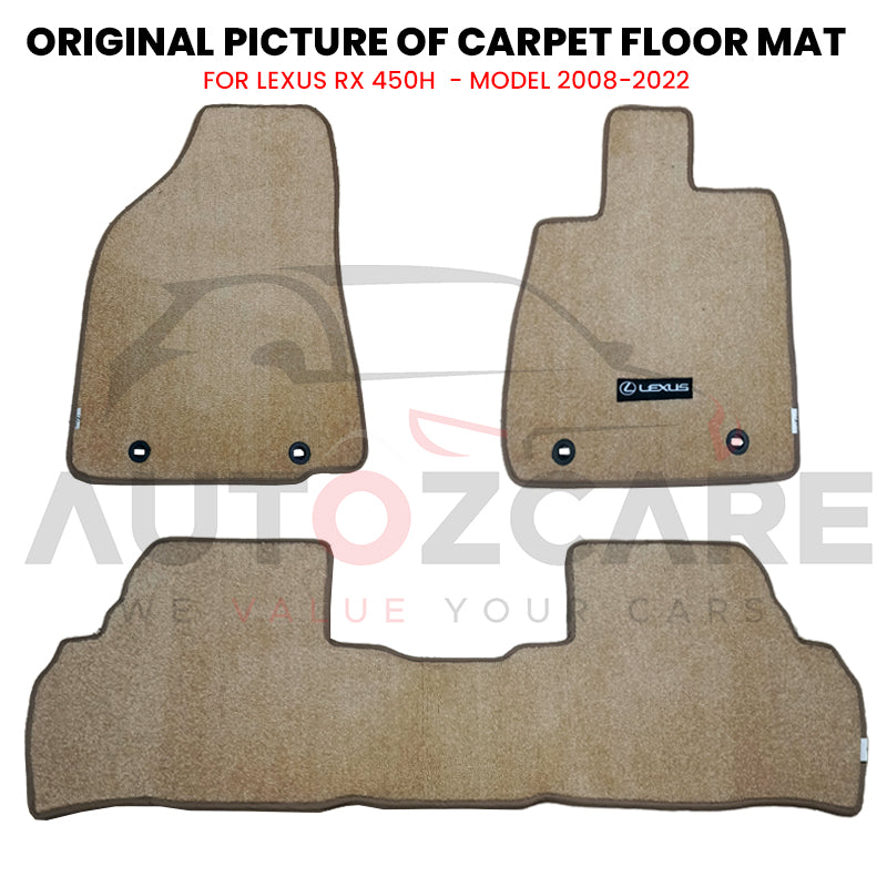 Lexus RX 450H Genuine Fitting Carpet Floor Mat 3PCS - Model 2008-2022