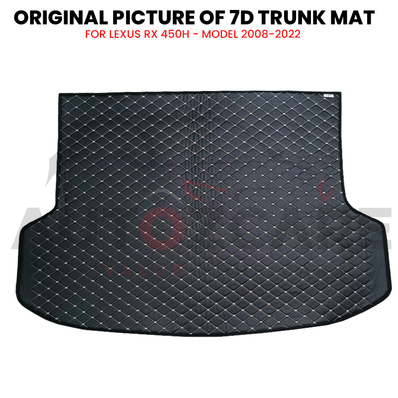 Lexus RX 450H 7D Custom Car Trunk Mat - Model 2008-2022