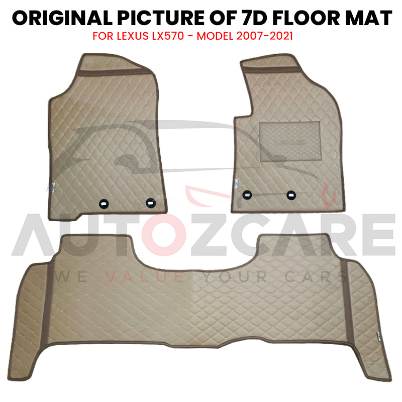 Lexus LX 570 7D Floor Mat ( Flat Style ) - Model 2007-2021