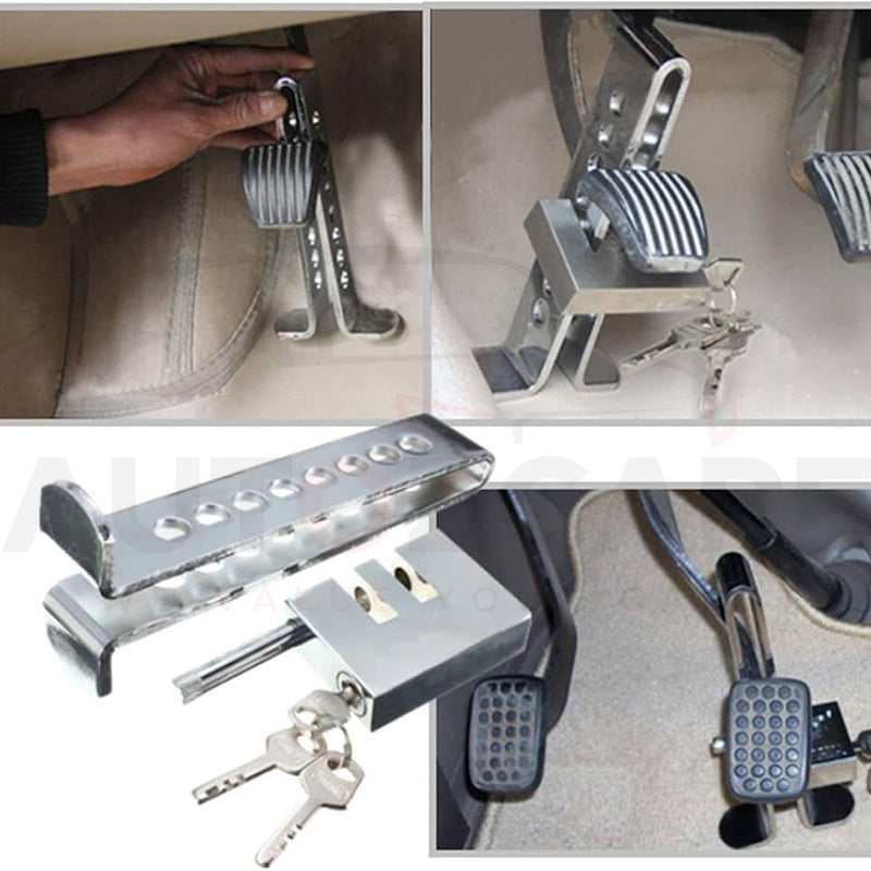 Universal Stainless Steel Car Lock: Anti-Theft Security for Brake & Clutch Pedals