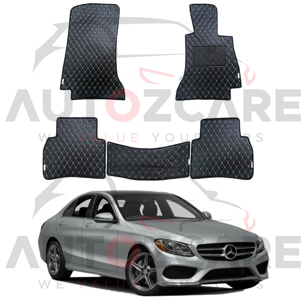 Mercedes C200 7D Floor Mat (Flat Style) 5PCS - Model 2015-2021