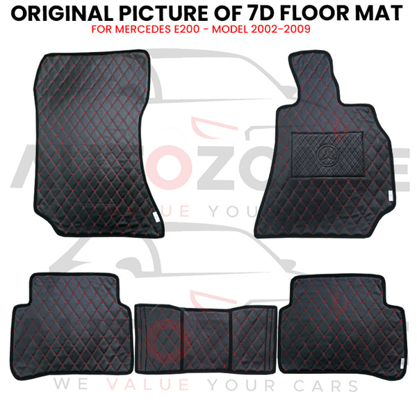 Mercedes E200 7D Floor Mat (Flat Style) 5PCS - Model 2002-2009