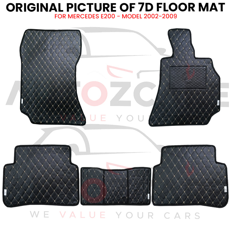 Mercedes E200 7D Floor Mat (Flat Style) 5PCS - Model 2002-2009