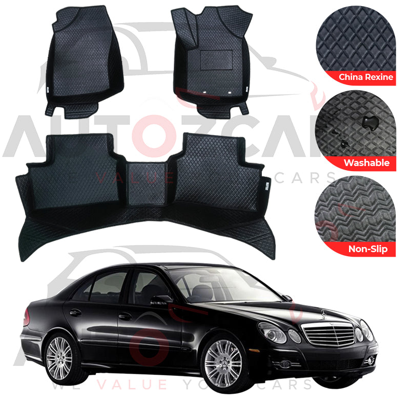 Mercedes E200 China Rexine Floor Mat (Tray Style) 3PCS - Model 2002-2009