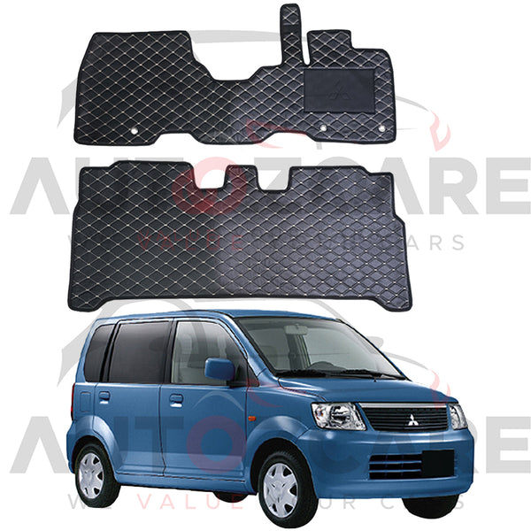 Mitsubishi EK Wagon 7D Floor Mat (Flat Style) 2PCS - Model 2000-2006