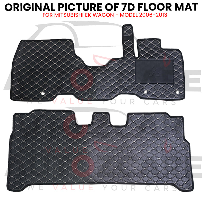 Mitsubishi EK Wagon 7D Floor Mat (Flat Style) 2PCS - Model 2006-2013