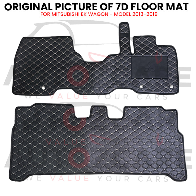 Mitsubishi EK Wagon 7D Floor Mat (Flat Style) 2PCS - Model 2013-2019