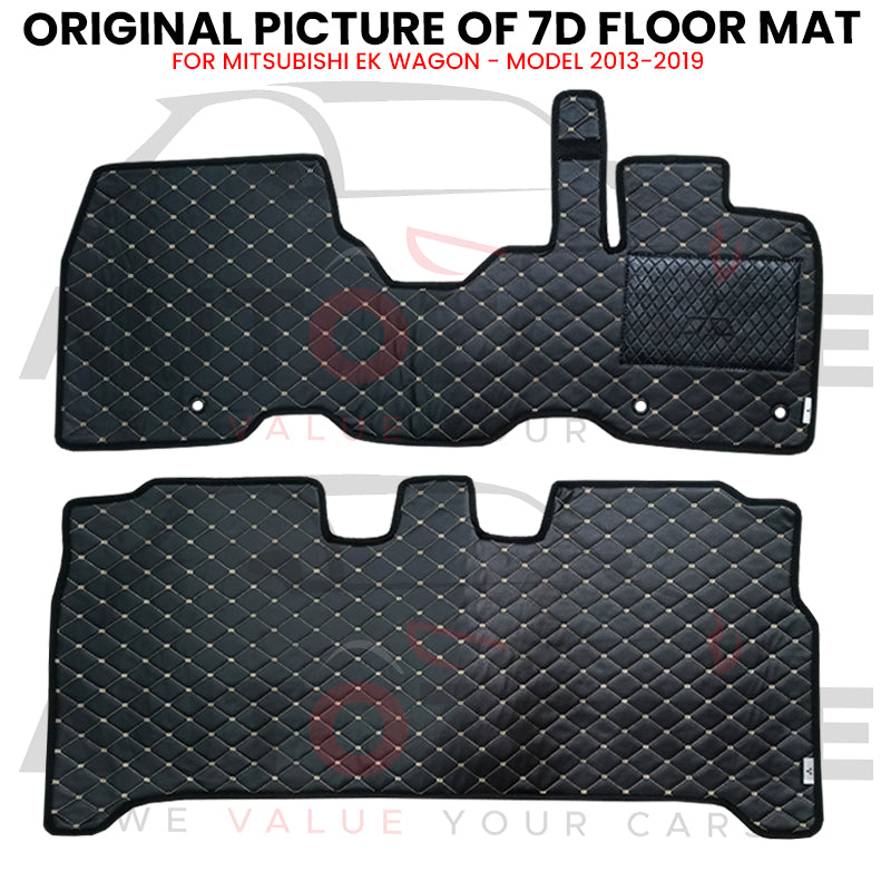 Mitsubishi EK Wagon 7D Floor Mat (Flat Style) 2PCS - Model 2013-2019
