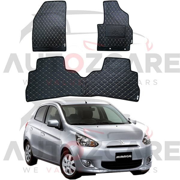 Mitsubishi Mirage 7D Floor Mat (Flat Style) 3PCS - Model 2012-2018