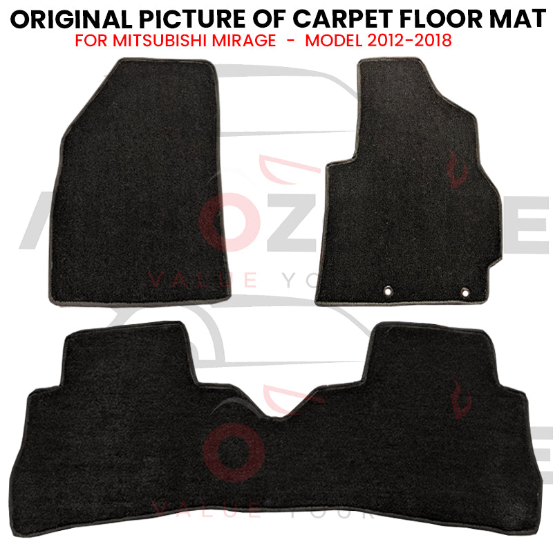 Mitsubishi Mirage Fitting Carpet Floor Mat 3PCS - Model 2012-2018