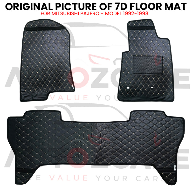 Mitsubishi Pajero 7D Floor Mat (Flat Style) 3PCS - Model 1992-1998