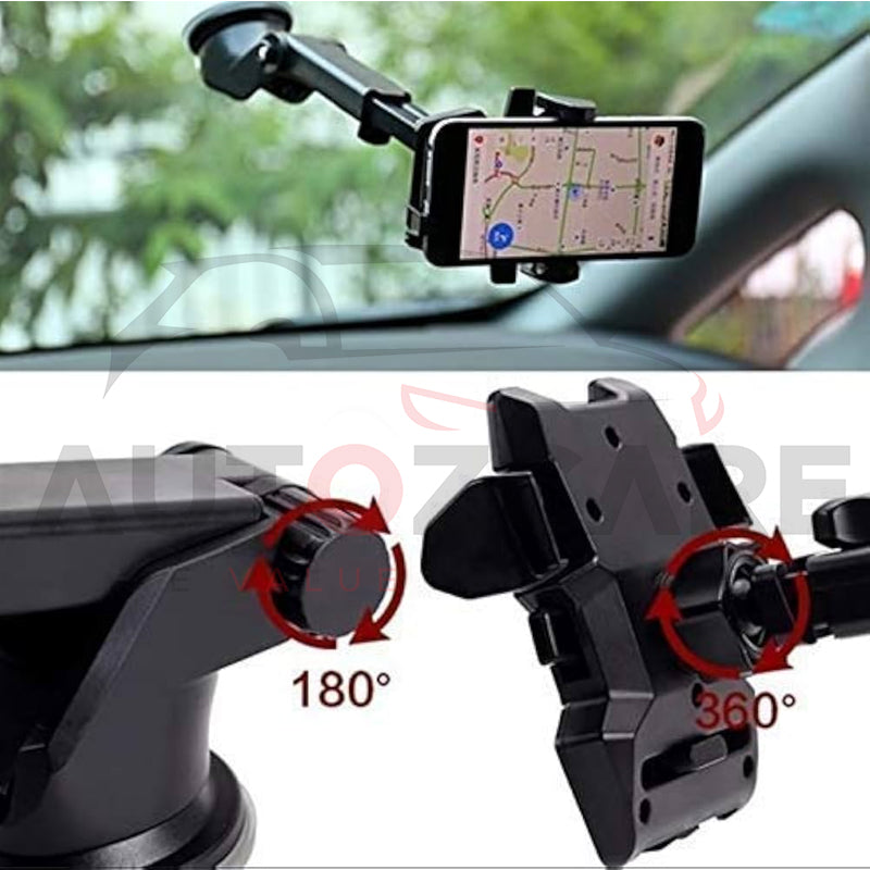 Universal Car Mount Mobile Phone Holder for Dashboard & Windshield with 360 Rotating