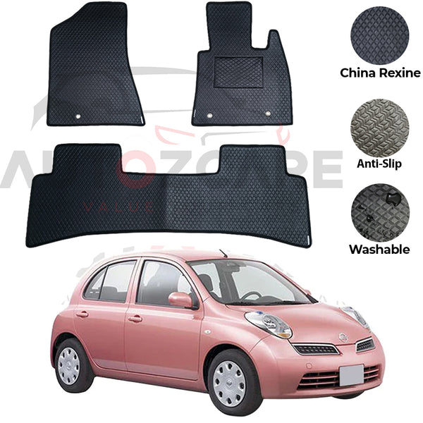 Nissan March China Rexine Floor Mat 3PCS - Model 2003-2010
