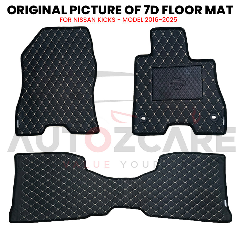 Nissan Kicks 7D Floor Mat ( Flat Style ) 3PCS - Model 2016-2025