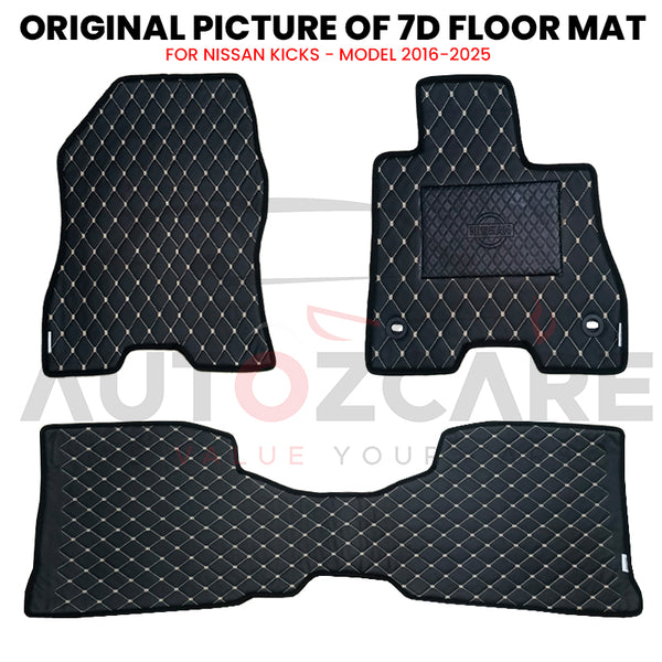 Nissan Kicks 7D Floor Mat ( Flat Style ) 3PCS - Model 2016-2025