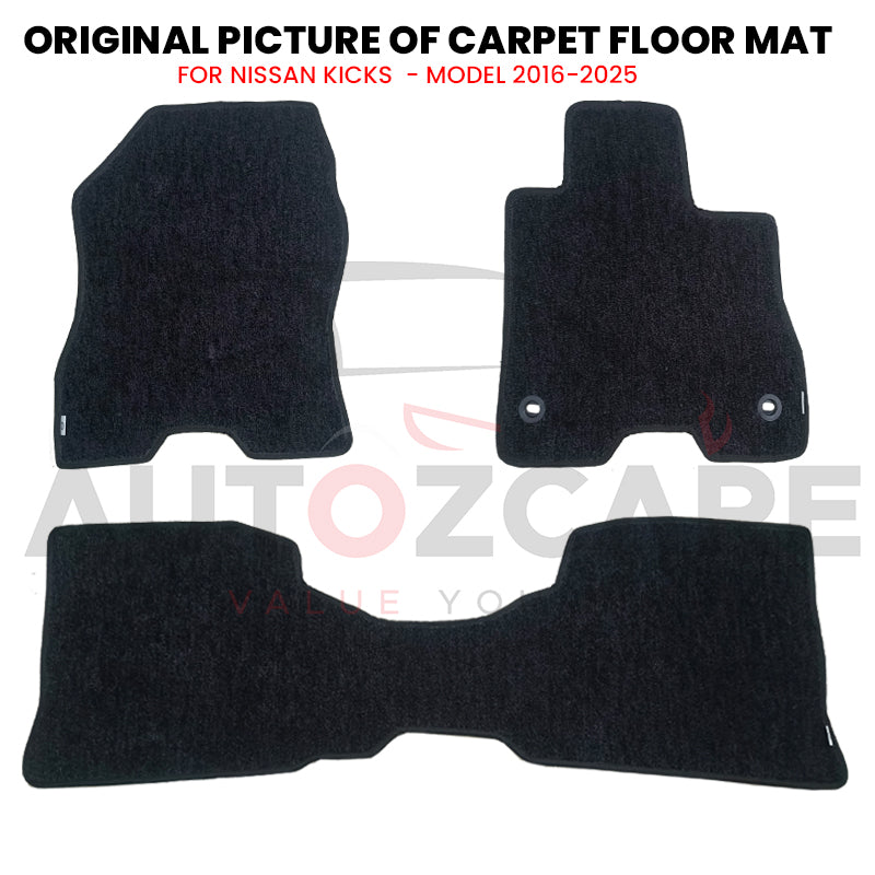 Nissan Kicks Genuine Fitting Carpet Floor Mat 3PCS - Model 2016-2025