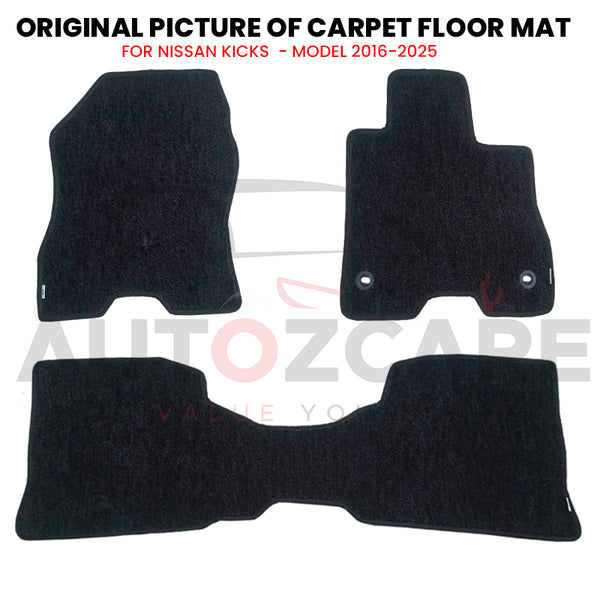 Nissan Kicks Genuine Fitting Carpet Floor Mat 3PCS - Model 2016-2025