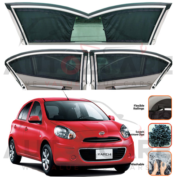 Nissan March Custom Car Sliding Curtains - Model 2002-2010
