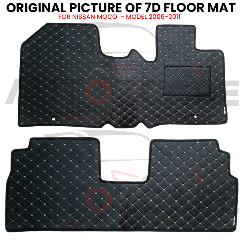 Nissan Moco 7D Floor Mats (Flat Style) 2PCS - Model 2006-2011