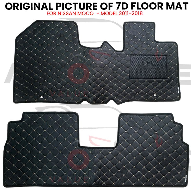Nissan Moco 7D Floor Mats (Flat Style) 2PCS - Model 2011-2018