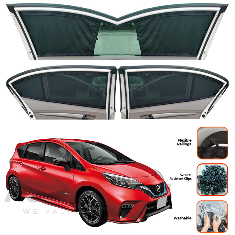 Nissan Note e-Power Custom Car Sliding Curtains - Model 2012-2020