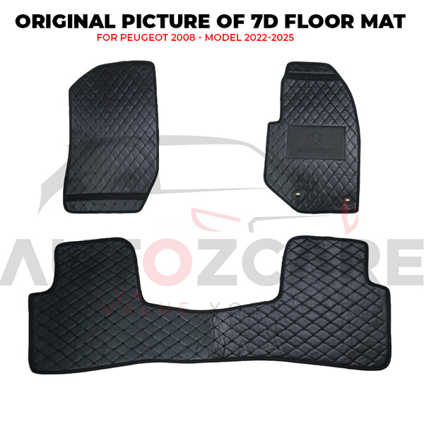 Peugeot 2008 7D Floor Mats ( Flat Style ) - Model 2022-2025
